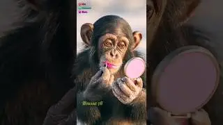 monkey doing makeup 💄🐒🐵🥰 #cute #monkeysr #funny #monkeychallenge #cutemonkey #monkey #baby #comedy