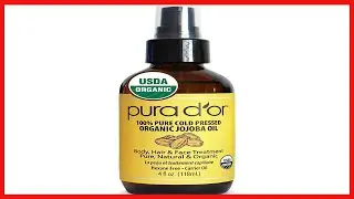 PURA D&rsquo;OR Organic Jojoba Oil 4oz  118mL 100% Pure USDA Certified Premium Grade Natural Moisturize