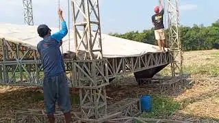 Memasang panggung rigging 8x6 nyemplung sawah@purnomorigging