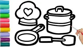 Kitchen Utensils Drawing, Coloring & Painting for Kids,Toddlers _Drawing, Painting for Kids,Toddlers