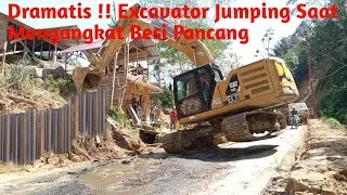  Akhirnya !! Excavator Melanjutkan Pemacangan Sheet Pile Lagi Setelah Bernegosiasi Dengan Masyarakat