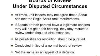 Boards of Review Under Disputed Circumstances