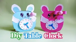 How to make paper table clock / School project / Diy table clock / Origami craft / paper craft 