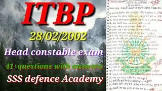 ITBP head constable 28/02/2002 ka original Previous question paper with answers PDF