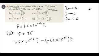 #electrostatics #cbse #cbseclass12 an electron experience a force of 1.6&times;10-&sup1;⁶ N i in an electric