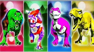 JurassicWorld Brontosaurus 🆚 The Tyranosaurus 🆚 The T-rex Lego 🆚 The Mosasaurus CoffinDance TilesHop