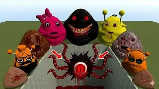ALL NORMAL 3D POU BOU'S REVENGE Monsters VS DIAMOND Mr BLACK SUN SPRUNKI PHASE 2 in BIG HOLE in Gmod
