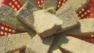ASMR: Yellow 💛 Gritty Sand Cement Bars Shapes Dry Crumbing #satisfying #asmrvideos 🥲📷💛🌪