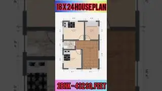 18 x 24 HOUSE PLAN I 18 X 24 GHAR KA NAKSHA I 18*24 HOME DESIGN | 432 sqft ghar ka naksha #Shorts