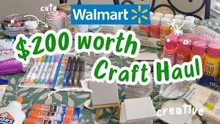HUGE WALMART CRAFT HAUL 2024 ! Craft supplies for beginners | resin 🌸 paint 🌸 mod podge 🌸 canvas