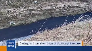 Casteggio, il ruscello si tinge di blu. Indagini in corso: sversamento o scherzo?