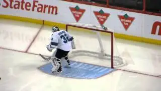 Alex Stalock warms up during the Sharks @ Senators game