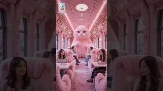 Cherry Blossom Cat Train🎀 Would you like to ride? #train​ #cat #cute​ #funny
