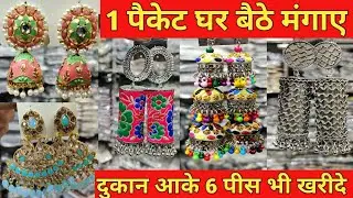 इयररिंग्स 1 पैकेट भी घर मंगाए | Oxidised Earrings Shop Delhi | Fancy Earrings Wholesale Delhi
