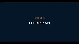 Introducing PSPDFKit API