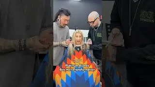 Platinum Blonde Bob Hair Transformation #haircolor #hairshorts #platinumhair #bobhaircut #shorts