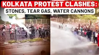 Kolkata Horror: Police Fire Tear Gas, Water Cannons; Protestors Climb Barricades, Pelt Stones
