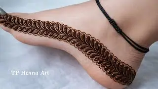 Very very Easy Very Simple Border Mehndi Design for Foot/ Day -5