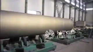Steel pipe coating production line, FBE 3LPE electrostatic automatic coating. #machine