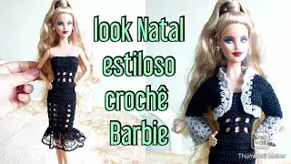 Crochet Dress for Barbie Doll STYLISH CHRISTMAS 🖤🩶💖