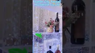 Led glowing water bubble wall wine bar cabinet with light color changing.