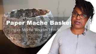 Paper Mache Basket | Paper Mache Wooden Handle