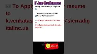 Senior Devops Engineer Job in Virginia Sept 25, 2025