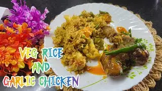 Lunch routine vlog | Veg rice and garlic chicken | veg pulao | Chicken gravy | Sip Bangalore kitchen