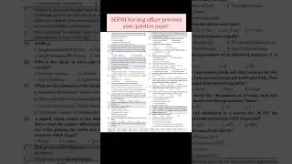 Sgpgi nursing officer previous year question paper #Becomenursingofficer