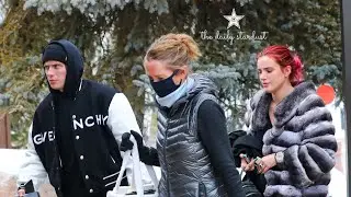 Bella Thorne & Fiance Benjamin Mascolo Are Bundled Up While Flying Out Of Cold Aspen Colorado