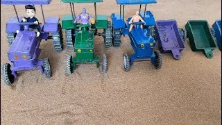 Excavator JCB Loading Sand To Tractors Toys