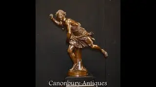Antique Bronze Figurine Classical Athlete By F  Barbedienne Foundry