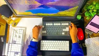 Wooting 60he Double shot white PBT keycaps unboxing and sound Test.