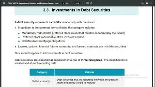 Unit Three (Sub-Unit Three-Investments in Debt Securities 
