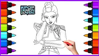 Coloring K-Pop Demon Hunters: Golden Rumi | KPop Demon Hunters Coloring Pages