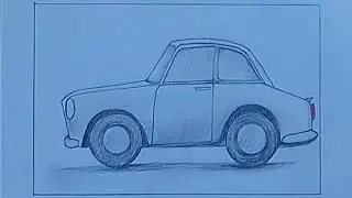 Minimalist Classic Car Drawing