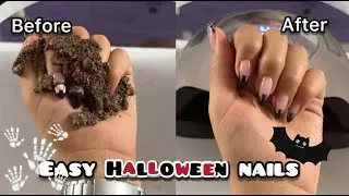 Nail Art !! easy Halloween nail art! 💅🏻💜✨#nails #nailart #beautyhacks #fyp #tutorial