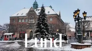 Snowy City Walk in Lund 😍 | Foggy Winter Wonderland ❄️ | SWEDEN 4K