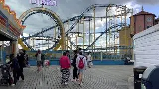 Brighton Pier Rides, coasters, off ride view, funfair, seaside, Brighton