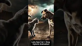 Let's see cat + Dog hybrid animation #animals #hybridanimals #hybrids #animalfusion