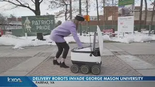 Fleet of mini robots bring new delivery service to a Virginia campus