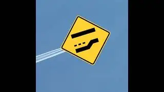Right Lane Ends Ahead Sign Producing A Contrail