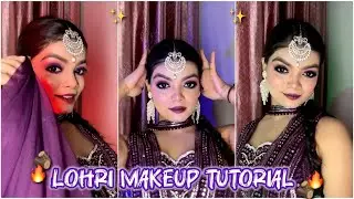 Lohri glam makeup tutorial🪵🔥|| Easy step by step tutorial ✨