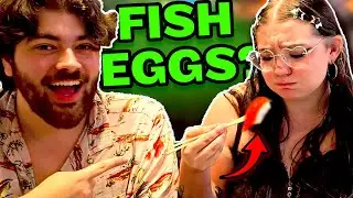 Girlfriend tries EVERY type of Sushi for the first time!