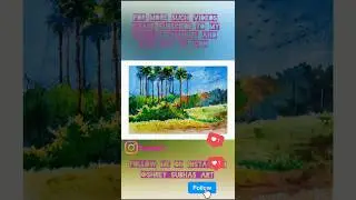 Easy watercolor painting | Watercolor palm tree landscape painting. #art #shorts #painting #artwork