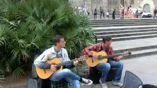 Top Spanish Guitar Street Music in Barcelona , Adrian Roman & Martin Sazandeh﻿