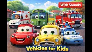 Learn Vehicles Names Cars Buses and Emergency Trucks for Kids