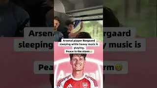 Arsenal player, Christian Norgaard sleeping while heavy music is ine.
