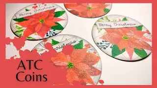 Christmas ATC Coins | #atcoinwithus | Use Up Your Paper | Christmas Paper Crafts | ATC Coins