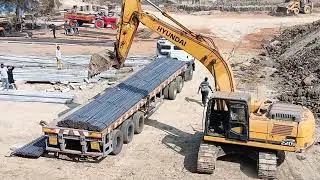 Heavy Rod Unloading By JCB 